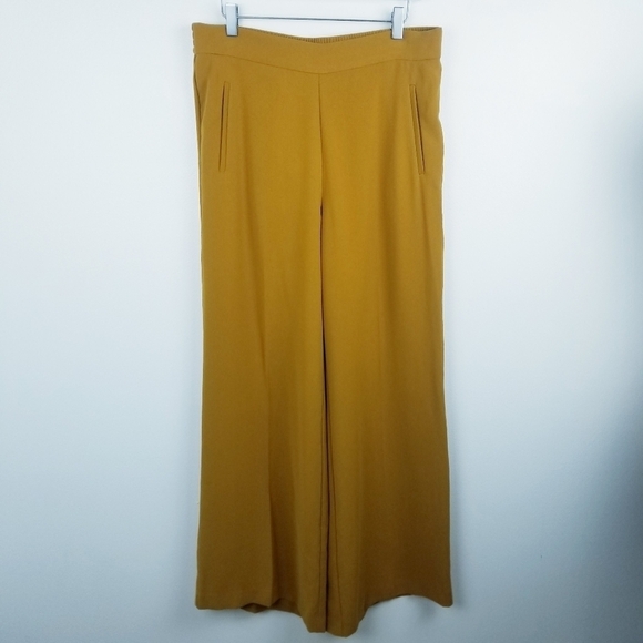 Gibson Latimer Mustard Yellow Gold Wide Leg Pants NWT - Picture 1 of 12